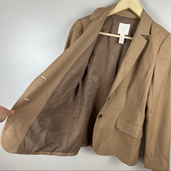 J. Crew 1035 Two-Button Blazer Jacket in Super 120s Wool Size 6 Tan Brown Career - Picture 5 of 8
